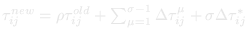 Pheromone trail update rule