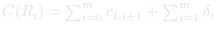 F(R_i) = sum of c_{i,i+1} plus sum of δ_i