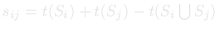s(pq) = t(p) + t(q) &minus; t(pq)
