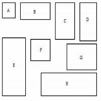 A set of items of different sizes given as input to the bin packing problem