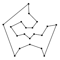 The same graph with a different Hamiltonian cycle highlighted